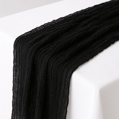 Black Gauze/Cheesecloth Table Runner Rental