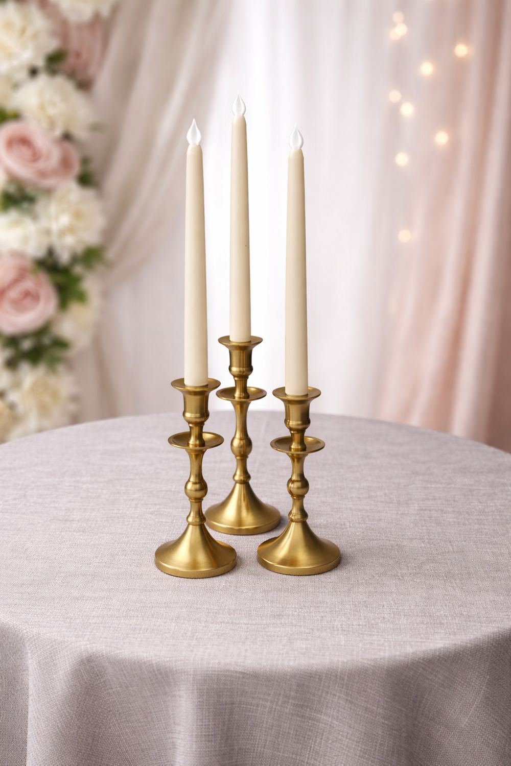 Gold Metal Taper Candle Holder Rentals