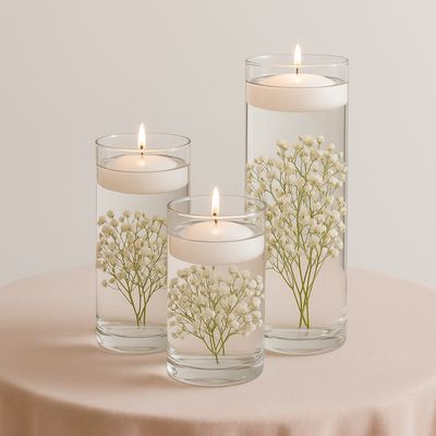 Glass Cylinder Vase Rental - 7.5", 9", &amp; 10.5"