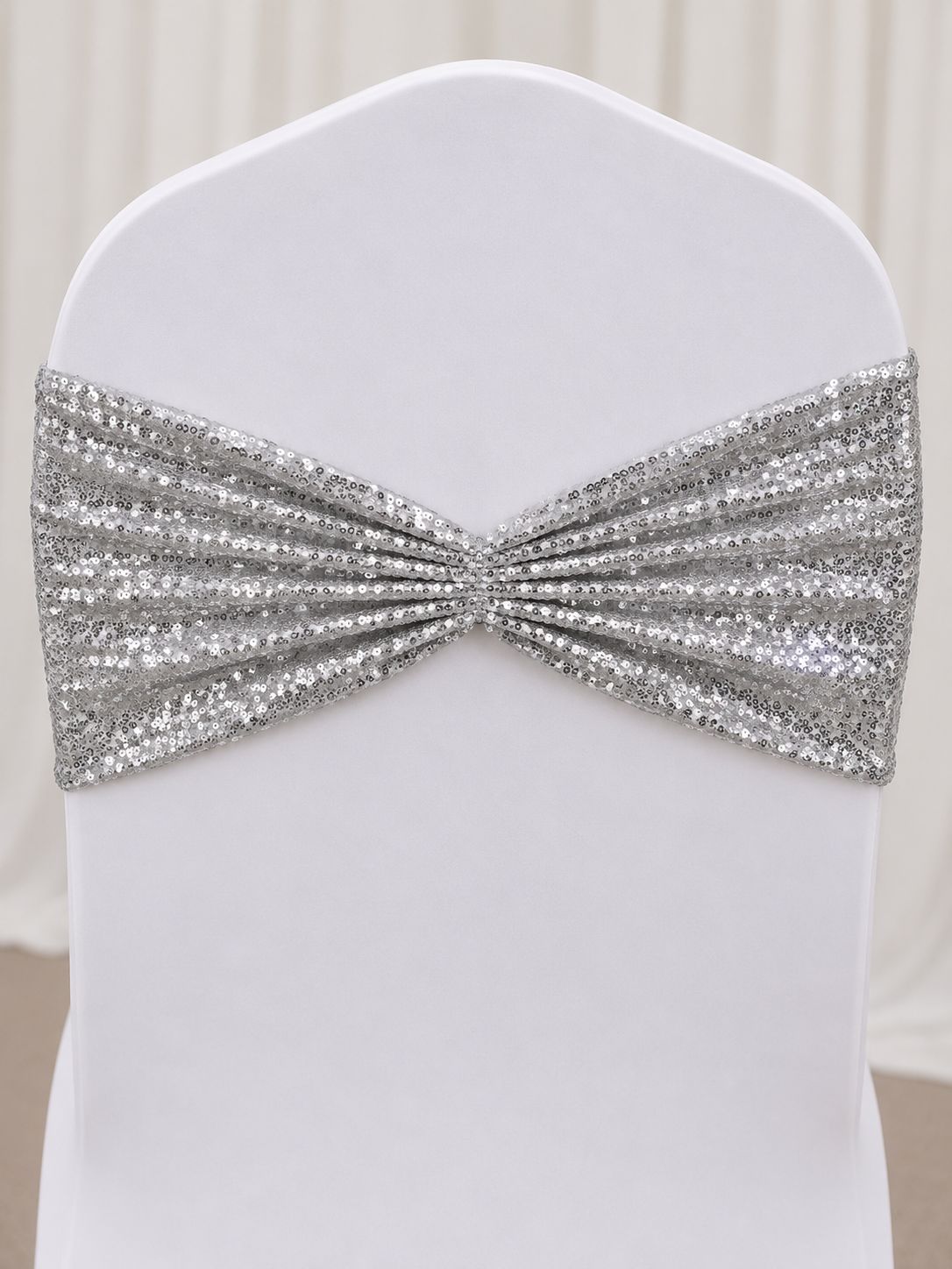 Silver Taffeta Glitz Chair Band Rental