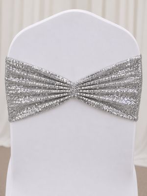 Silver Taffeta Glitz Chair Band Rental
