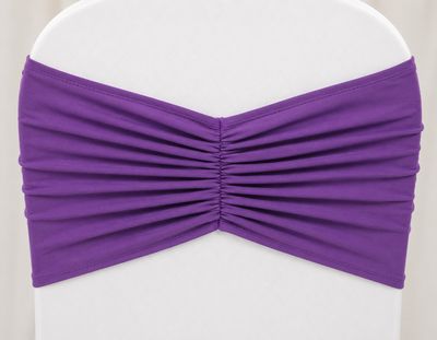Purple Ruffled Spandex Chair Band Rental