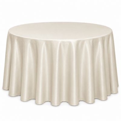 Ivory Lamour Matte Satin Tablecloth Rentals