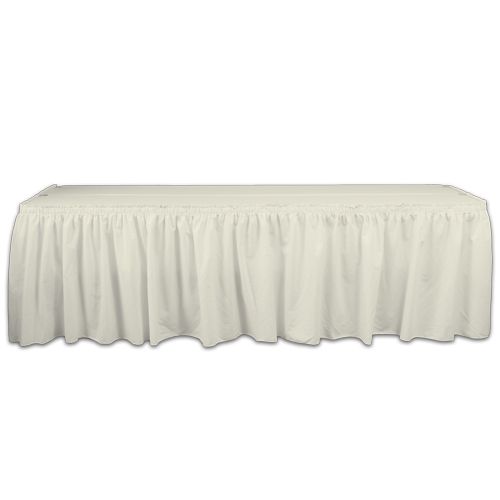 Ivory Polyester Table Skirt Rental