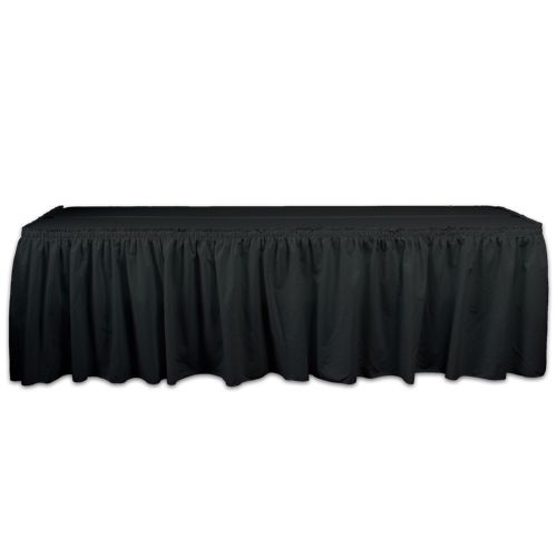 Black Polyester Table Skirt Rental