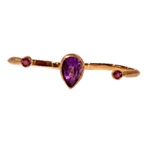 Two Finger Amethyst and Ruby Ring