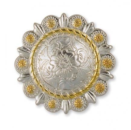 Roped Berry Round Conchos Silver and Gold