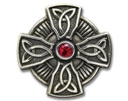 Celtic Cross Concho Red Stone