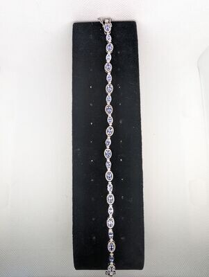 Blue Tanzanite Rhodium Over Sterling Silver Bracelet (8.00 in) 3.40ctw
$199.99