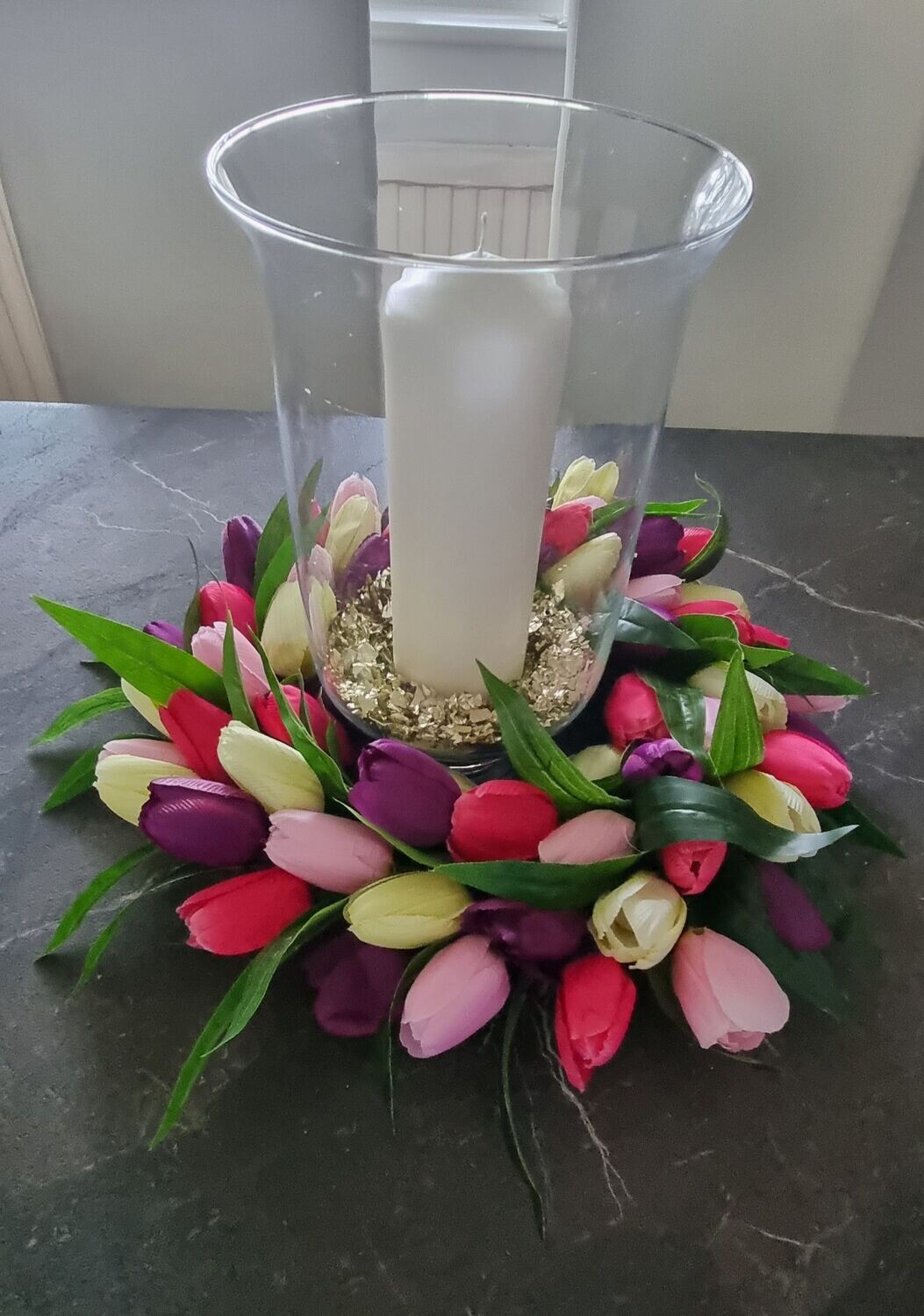 Pink Tulip Table Centre