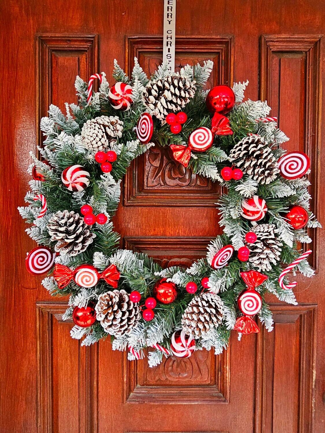 60cm Candy Cane Wreath
