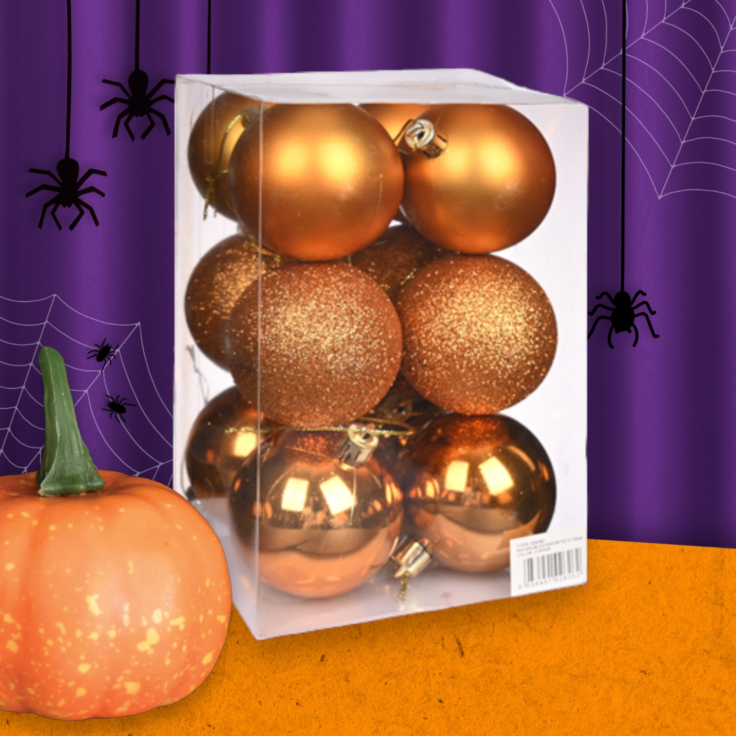 6cm Copper Baubles 12 Pack