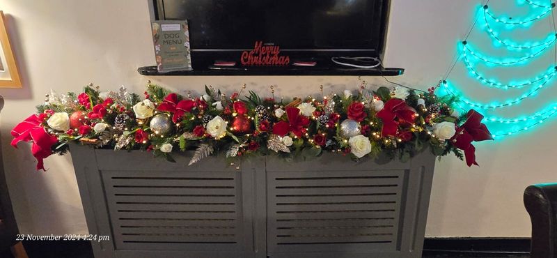 Rose Garland - Red, cream, and champagne gold
