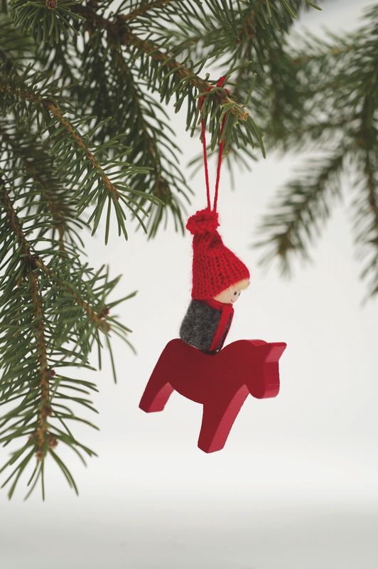 Swedish Boy on Dala Horse Orn