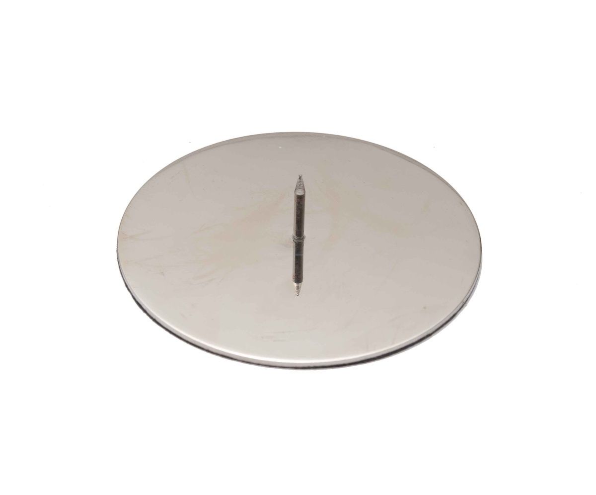Candle Plate W/Spike, Color: Silver