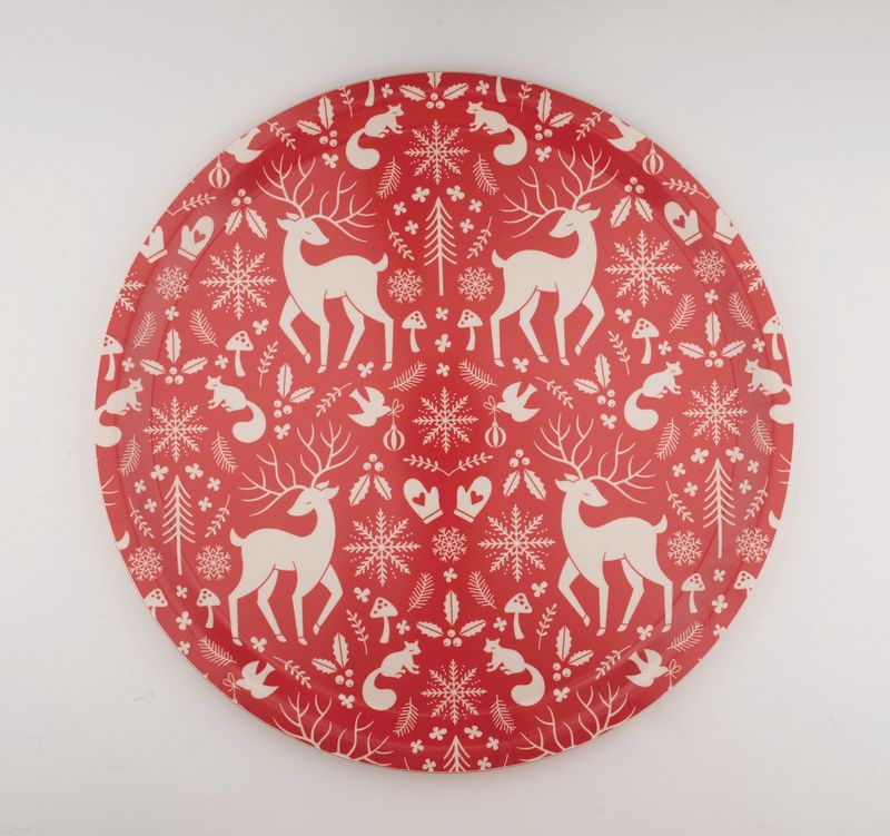 MK Reindeer Wood Laminate Tray