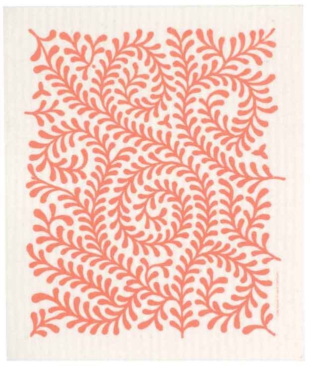 Orange Leaves Swedish Dishcloth