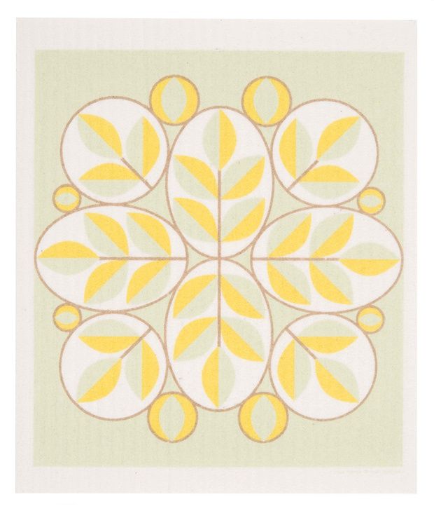 Oval Leaves Swedish Dishcloth