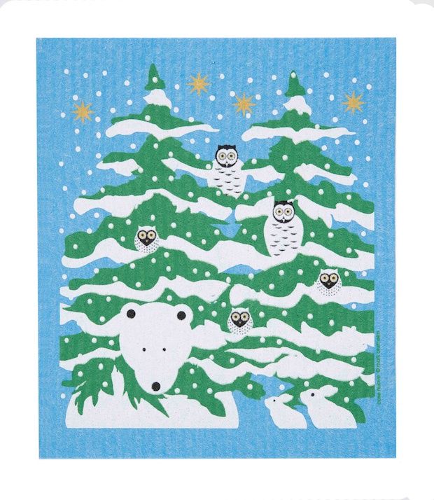 Forest Owls Dishcloth