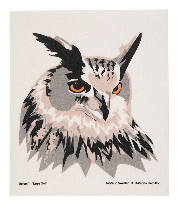 KH Eagle Owl Swedish Dishcloth