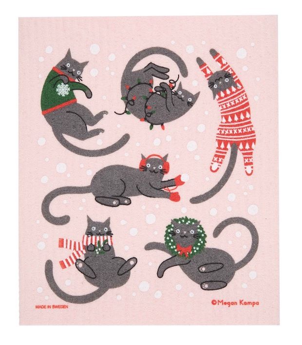 Christmas Cats Dishcloth