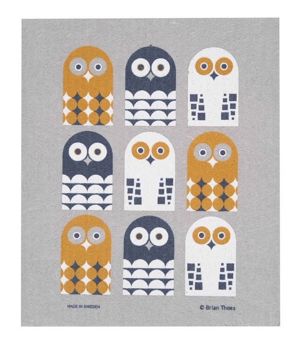 Gold Owl Family Dishcloth