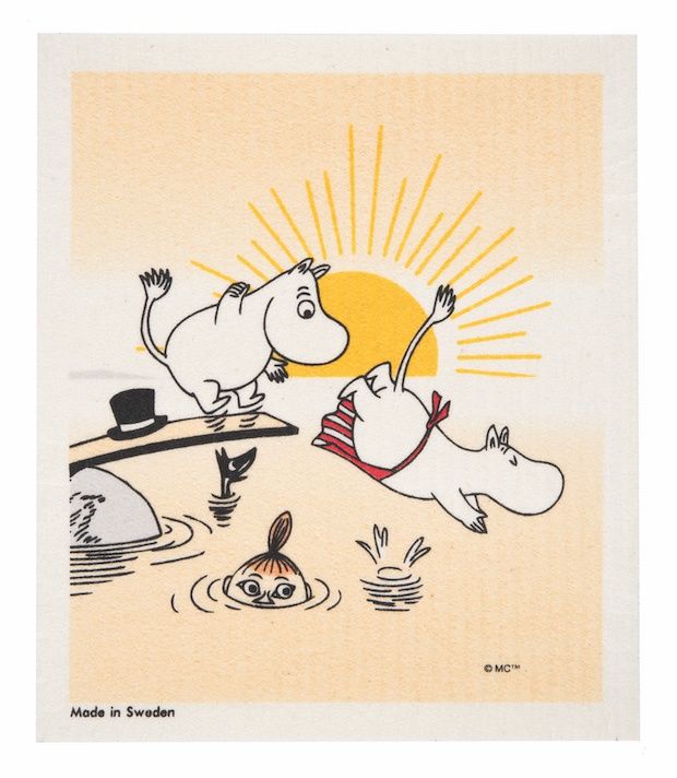 Swimming Moomin Dishcloth