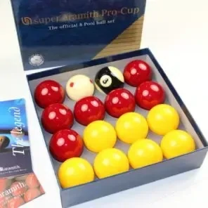 SUPER ARAMITH PRO CUP RED & YELLOW 2″ POOL BALLS