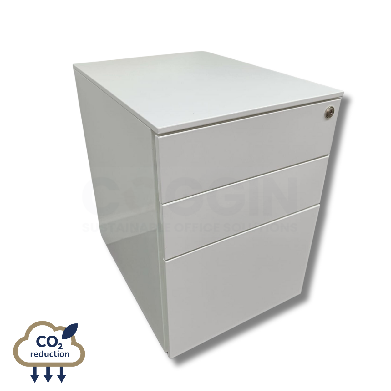 3-drawer Mobile Pedestal - White