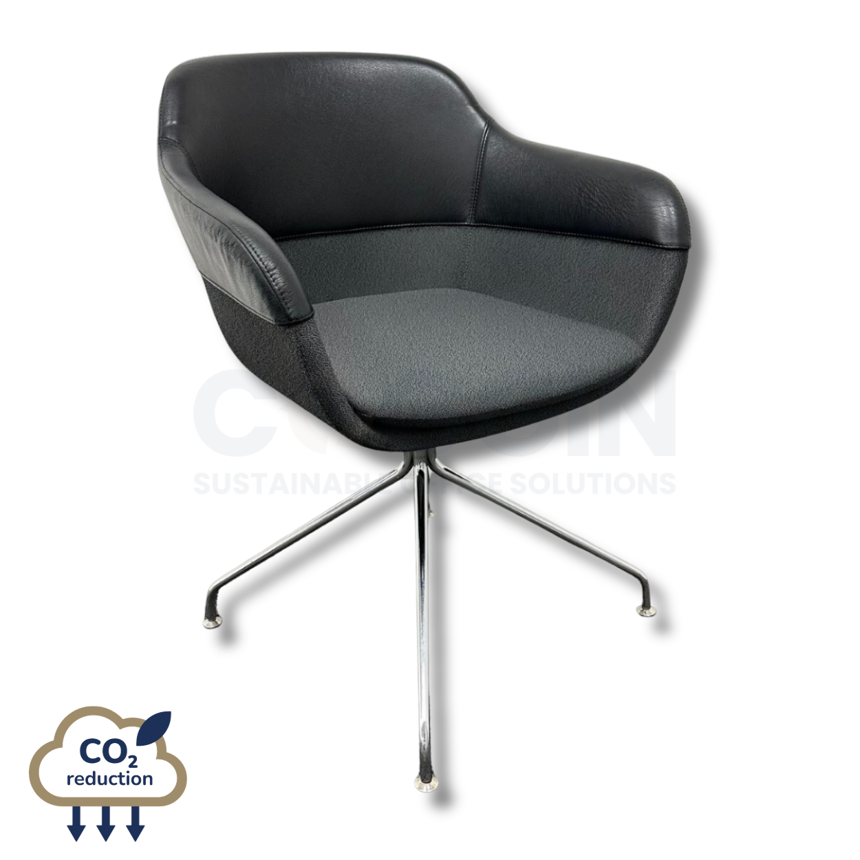 Brunner Crona - Leather Lounge Chair - Black/Grey
