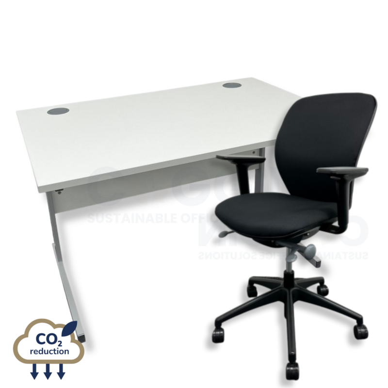 White Rectangular Desk + Orangebox Joy Chair White Rectangular Desk + Orangebox Joy Chair