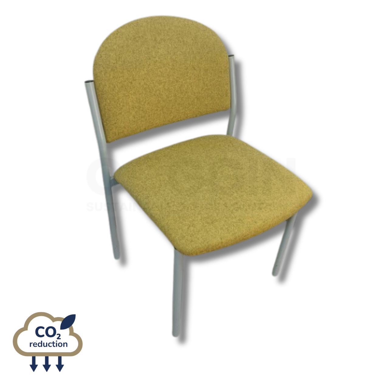 Heavy Duty Stacking Chairs - Mustard Fabric - Silver Frame