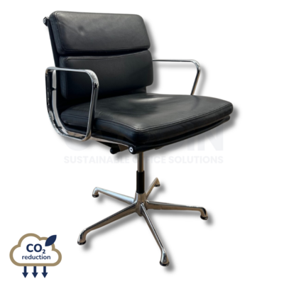 ICF - Charles Eames - Soft Pad Chair - Black Leather/Chrome