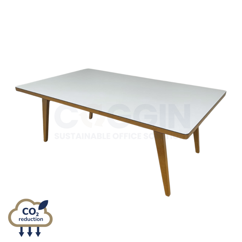 Rectangular Meeting Table - 2000mm - White/Oak Rectangular Meeting Table - 2000mm - White/Oak