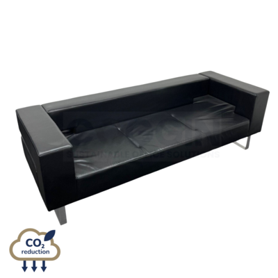 Nomique - Chicago 3-seater Reception Sofa - Black Leather