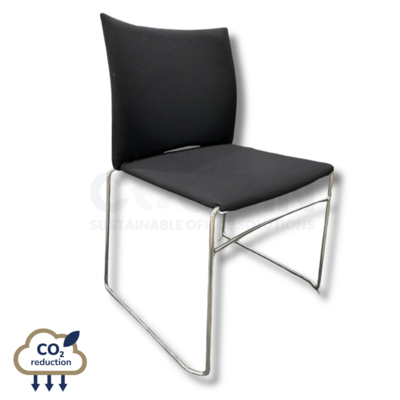 Meeting Chair - Black Fabric - Chrome Wire Base Meeting Chair - Black Fabric - Chrome Wire Base