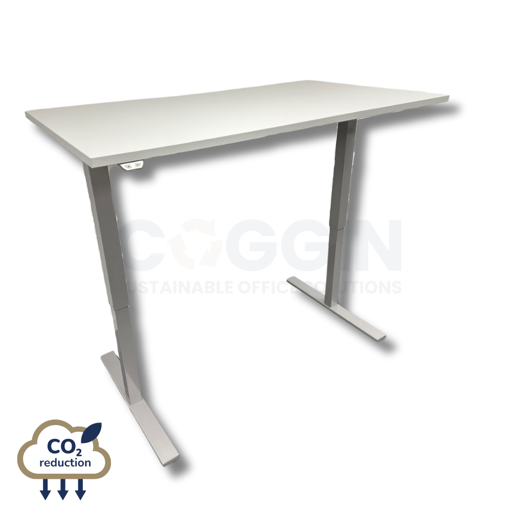 Electric Height Adjustable Desk - 1400mm - Light Grey Top / Silver Frame