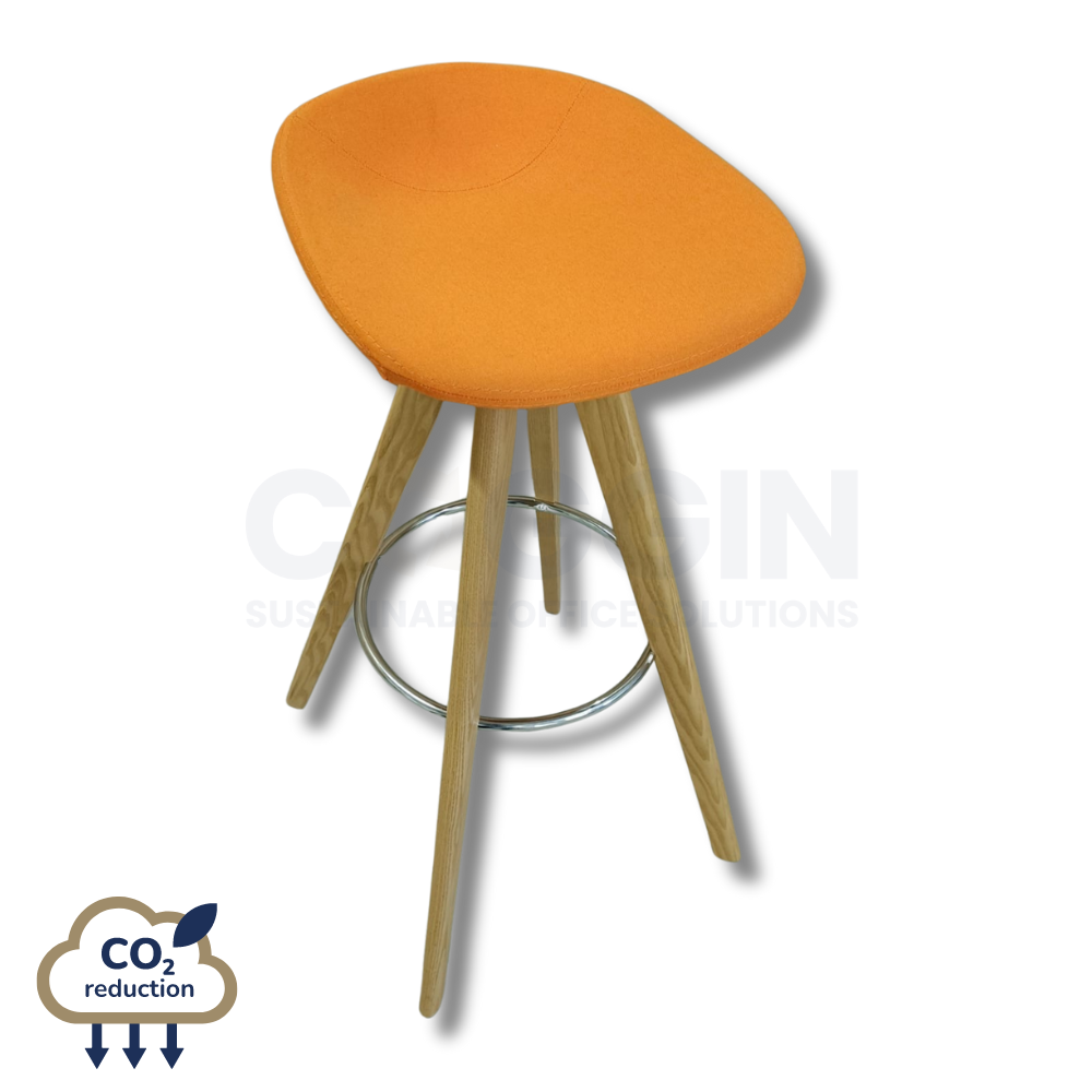 High Stool - Orange/Oak