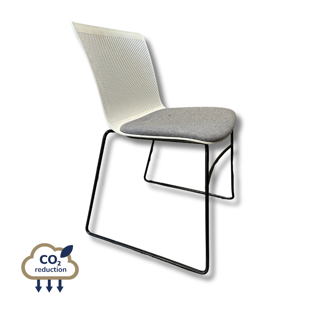 Meeting chair - White/Grey - Chrome Base