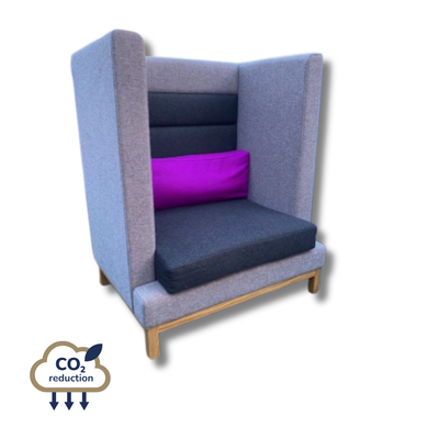 Lyndon High Back Armchair - Grey/Purple