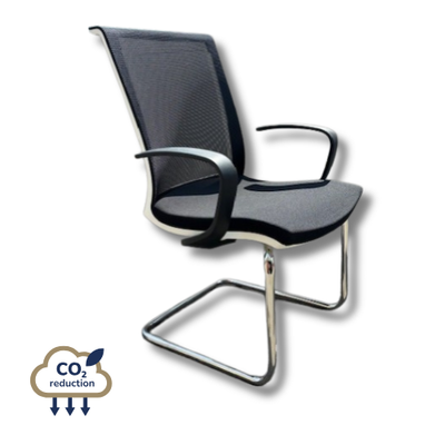 Narbutas - Cantilever Meeting Chair - Black/White Narbutas - Cantilever Meeting Chair - Black/White