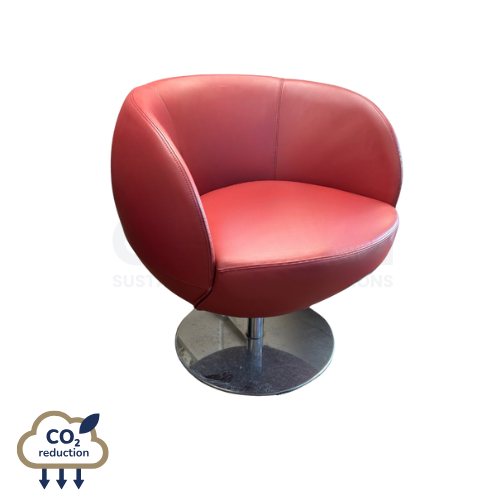 Leather Tub Chair - Red