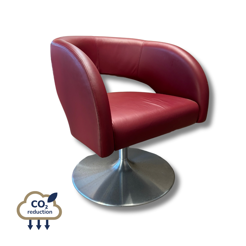 Leather Tub Chair - Red