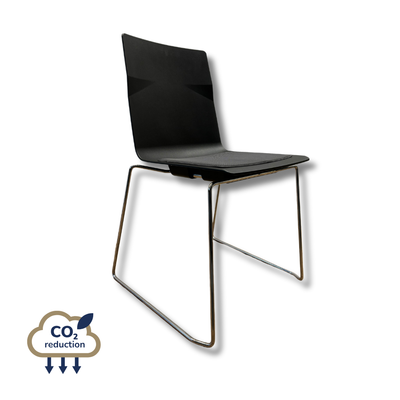 Meeting Chair - Chrome Base - Black