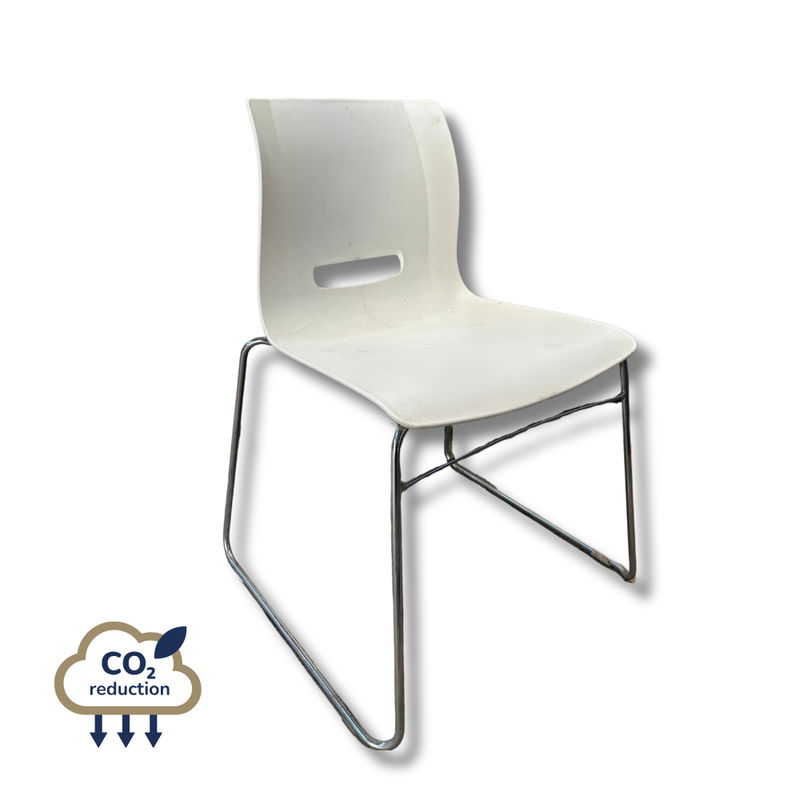 Plastic - Canteen Chair - White Plastic - Canteen Chair - White