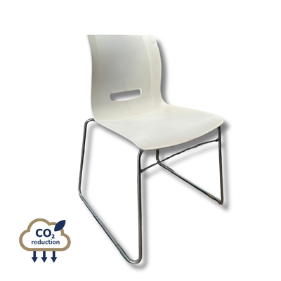 Plastic - Canteen Chair - White Plastic - Canteen Chair - White