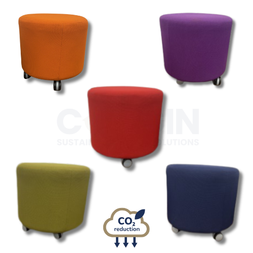 Assorted coloured stools