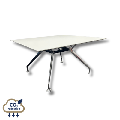 SquareMeeting Table - 1400mm - White/Chrome