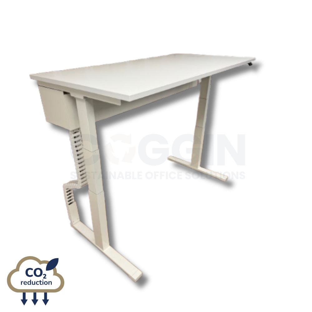 Haworth Hop - Sit-stand - Electric Height Adjustable Desk - 1600mm - White Top / White Frame
