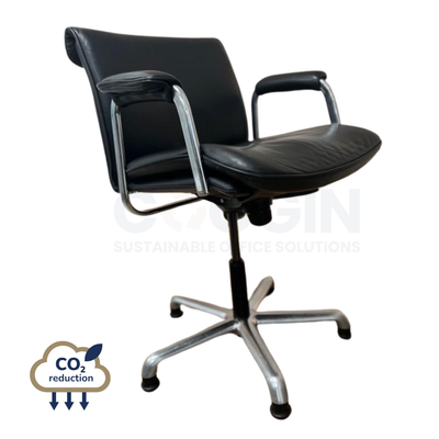 Boss Design - Meeting Chair - Black Leather Boss Design - Meeting Chair - Black Leather